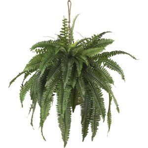 Nearly Natural 6774 22in. Large Boston Fern Hanging Basket,Green